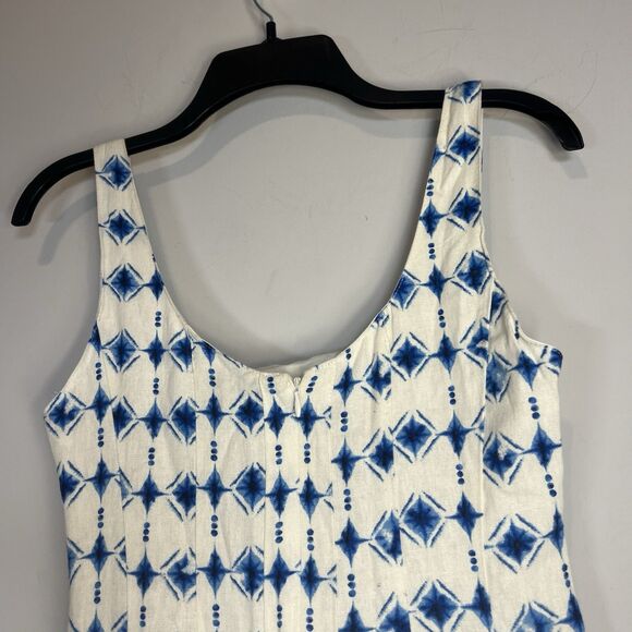 NWT CHRISTIAN LACROIX linen geometric Print Sleeveless fit flare Dress XS $498 - Picture 9 of 14